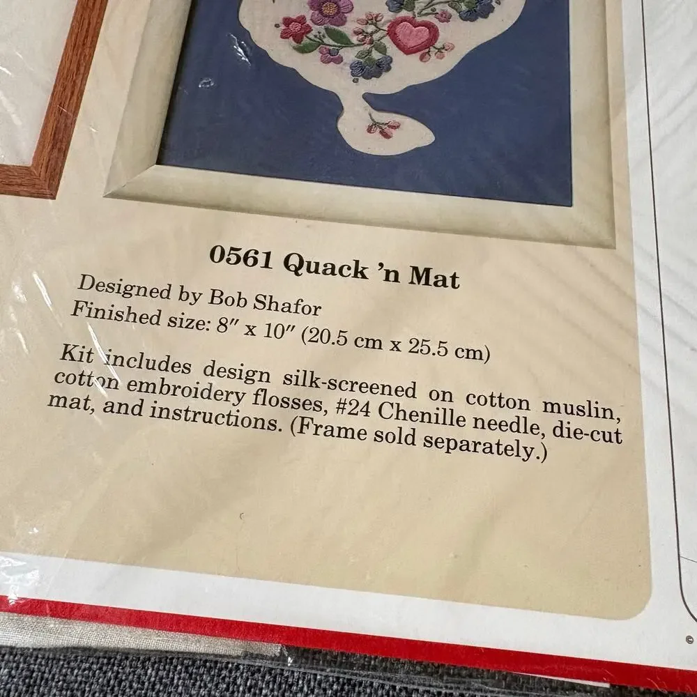 Quack N' Mat 0561 Vintage Stamped Embroidery Kit by The Creative Circle - 1989